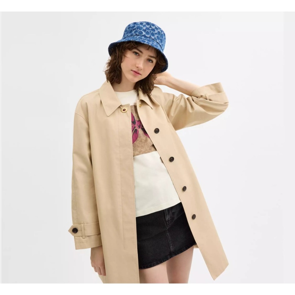 Coach Blue Patterned Bucket Hat - Picture 6 of 7